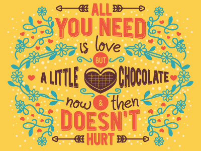 Valentine typography all you need is love chocolate font love quote typography valentine