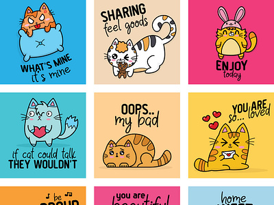 My Cute Cat Chapter 2 adorable animal cartoon cat cats character children illustration collaboration cute cute cat doodle graphic illustration kawaii style pose poster quote seamless pattern style t shirt design