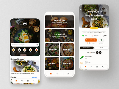 Food app - Concept app design concept design food food app inspiration mobile mobile ui mobiledesign recipes app ui uidesign yummy