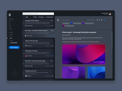 Email Client - Concept app app design concept dark dark ui design email exploration inbox inspiration mail mailbox mailer ui ux web web design website