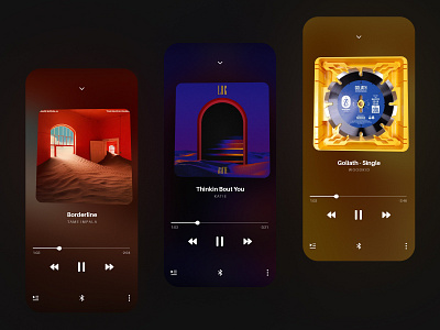 Music App - Player app app design dark dark ui design exploration interface media player mobile mobile interface mobile ui music music app music player player ui ui inspiration ux