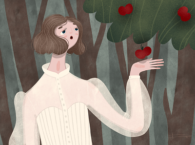 APPLE apple artwork branding design girl illustraion illustration art love procreate