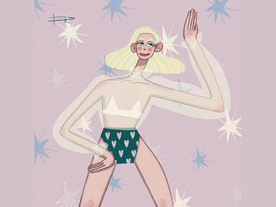 DANCING artwork blondie bookillustration branding colors cute design girl illustraion illustration procreate