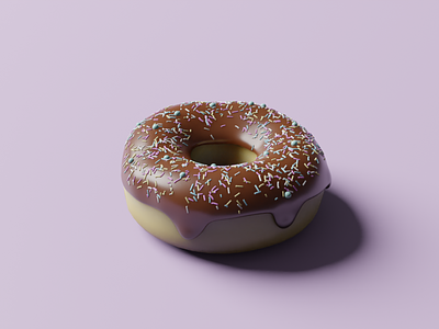 Donut in 3D 3d 3d art chocolate donut donuts doughnut icing model modeling realism sprinkles