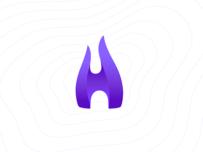 Hestia letter h logo design branding flame gradient logo logo design purple