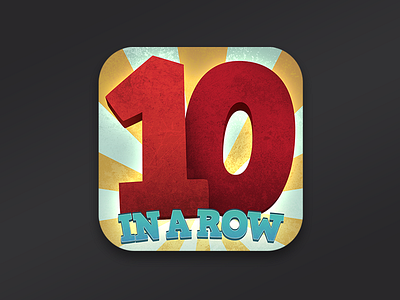10 IN A ROW game iOS icon brand bright fun game icon ios