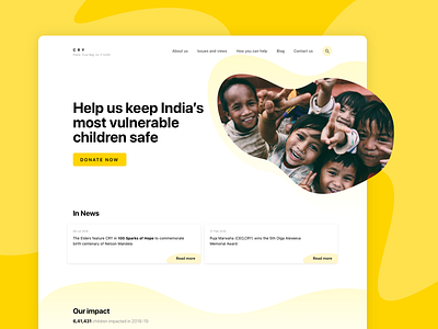Child Rights and You foundation website children design desktop foundation human india landing page landing page design social ui webdesign website