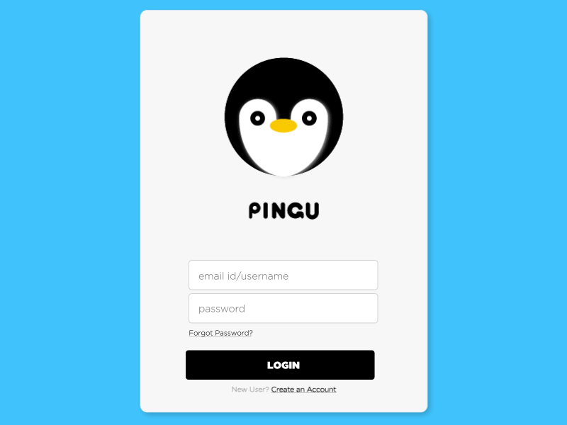 Pingu - Login Animation GIF animation error incorrect password log in login login screen password penguin sign in signin ui wrong password