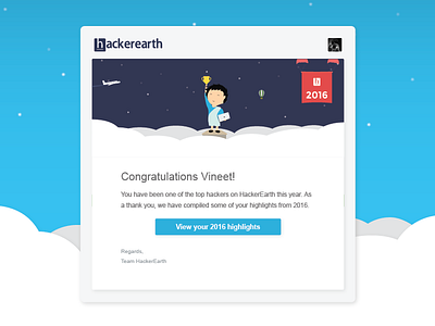 HackerEarth Year in Review email 2016 congratulations email hacker hackerearth highlights mailer report review template ui year in review