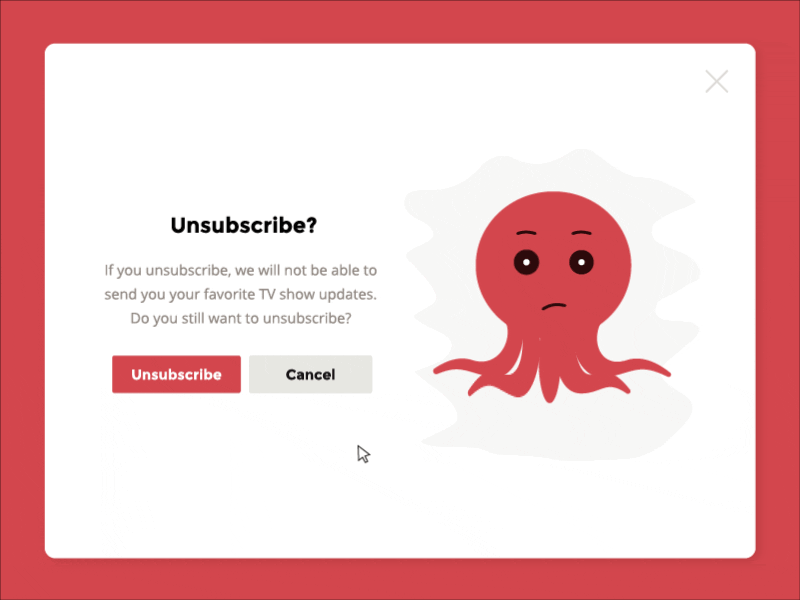 Unsubscribe Animation