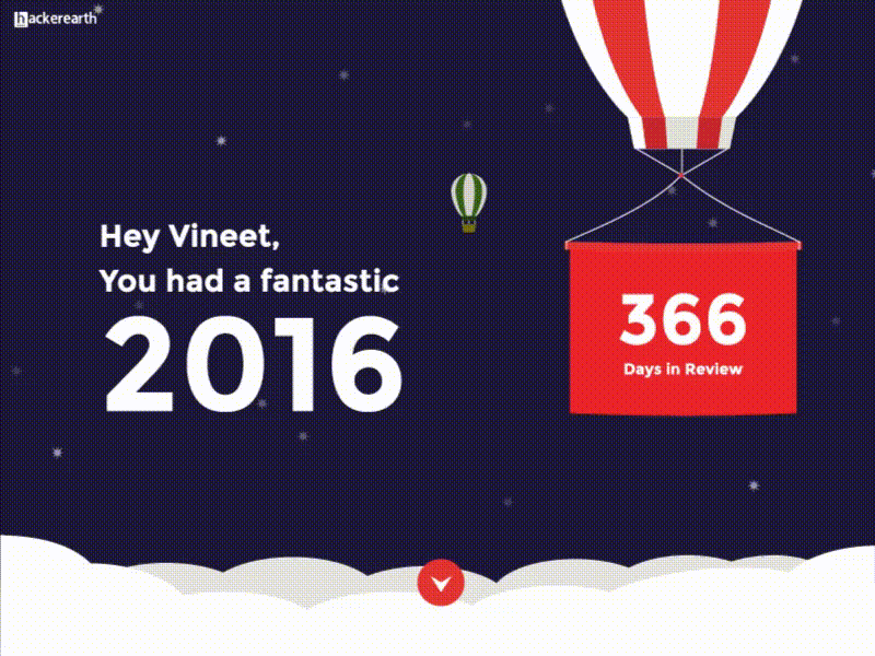 Year in review updated design 2016 animation chart cheerful cloud coder hacker programming result review website year