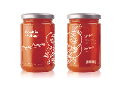Sophia Votta Peach Preserves branding fruit illustration packaging peach