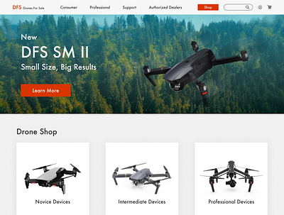 Drones For Sale brand identity branding clean concept design ecommerce figma homepage minimal simple ui ui design web web design website