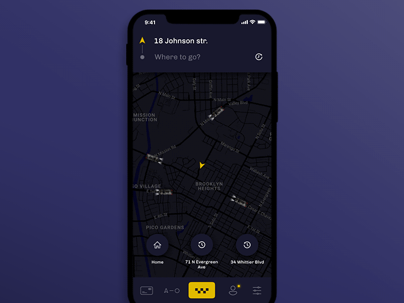 Ride-Hailing App animation app car concept flow gif like map taxi uber ui ux yalantis