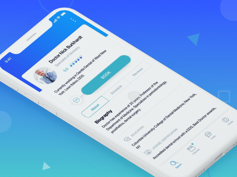Healthcare App – Booking Appointments clean white application gif interaction health care ios mobile app iphonex iphone medecine doctor hospital mobile app concept uiux ui ux yalantis