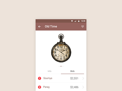 Antique Auction App - Material Design android antique auction app lolipop materialdesign mobile app product page ui ux