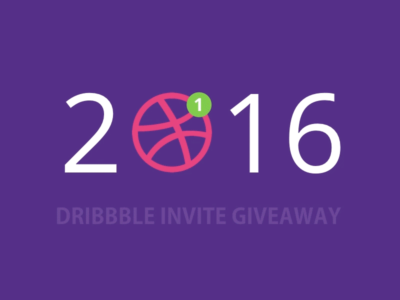 Dribbble Invite Giveaway - HNY 2k16 2016 animation dribbble dribbble invitation gif giveaway happy new year invitation invite new player new year gift player