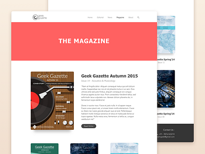 Geek Gazette - The Magazine acoustics gazette geek illustrator magazine minimal music musicology ui ux web design wip