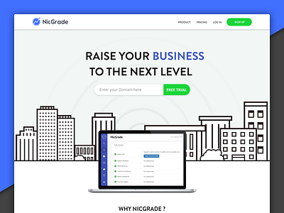 NicGrade Homepage Design Style 02 branding business landing page marketing nicgrade typography ui ux web design webpage website wip
