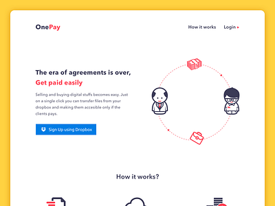 OnePay Homepage Design design dropbox flat freelance homepage landing page minimal payment ui ux web web design