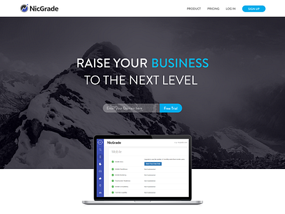NicGrade Homepage Design Style 03 branding business landing page marketing nicgrade typography ui ux web design webpage website wip