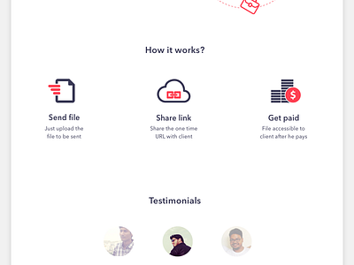 OnePay - How it works & Testimonials design dropbox flat freelance homepage landing page minimal payment ui ux web web design