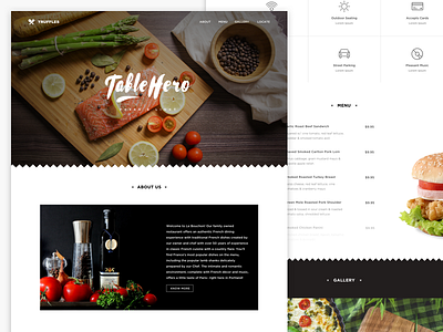 Table Hero - Landing Page Template design flat food homepage landing page minimal restaurant table hero ui ux web web design
