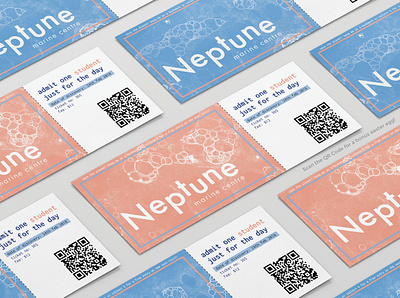 Neptune Marine Center aquarium branding concept bubble painting design illustration marine printmedia ticketing