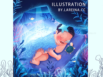 BABY DREAMS childrens illustration illustration sea