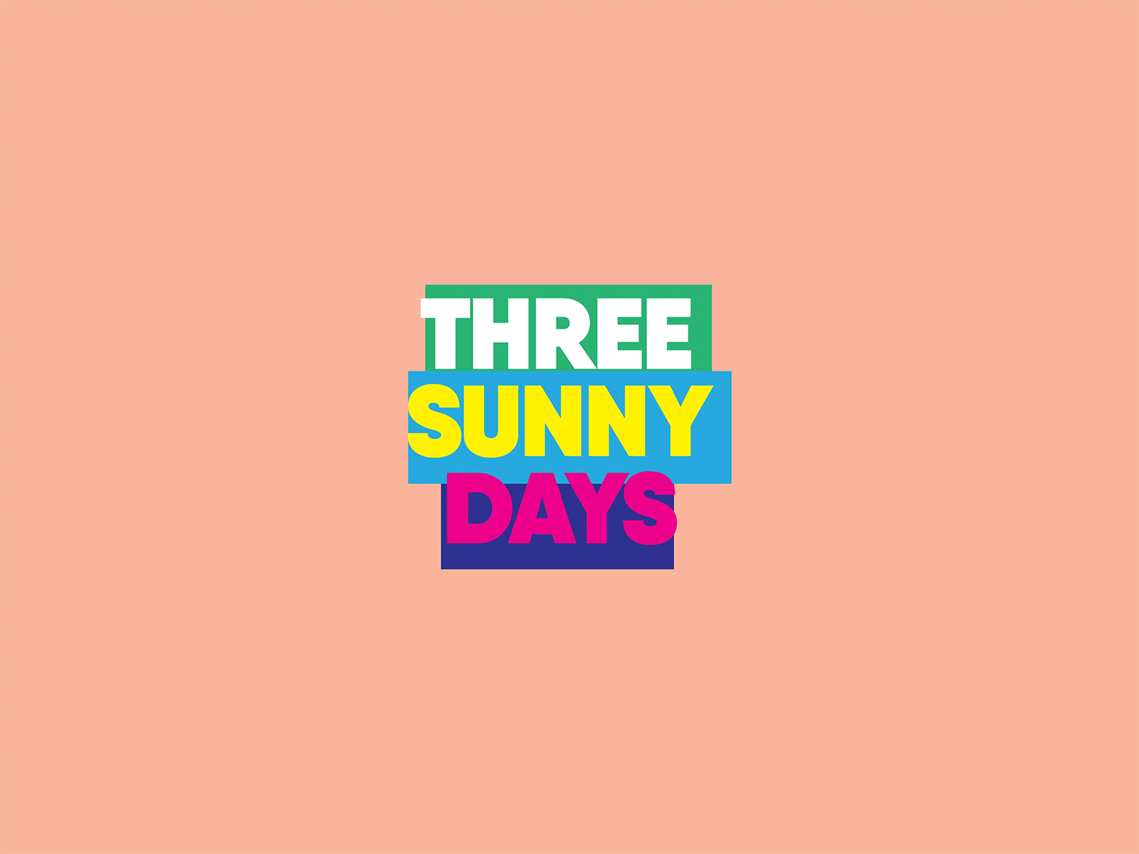 Three Sunny Days Logo festival logo summer typographic typography