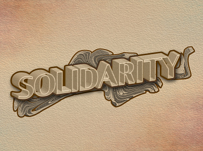 solidarity 3d fun 01 3d 3d art branding design logo sepia solidarity typography