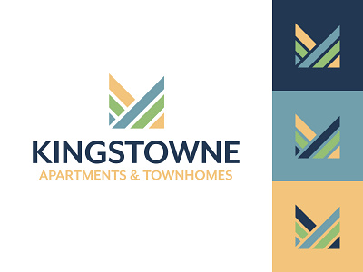 Kingstowne Logo Concept | One apartments branding crown design illustrator king logo palette