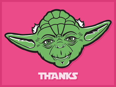 My Dribbble debut, this is. debut draft excited illustration illustrator star wars thank you yoda