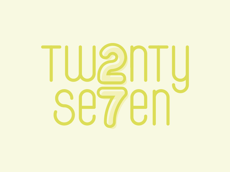 TW2NTY SE7EN beach colors brand identity branding gradient logo design concept number primary seven twenty type custom typography vector logomark logotype