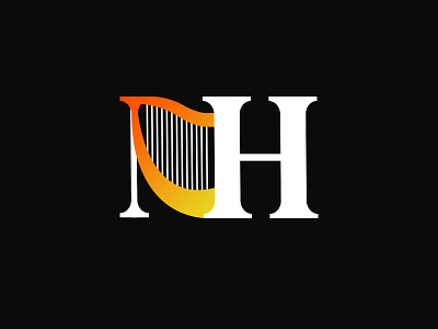 New Harp brand identity branding design harp identity initials logo logo design concept monogram nh type custom typography vector vector logomark logotype