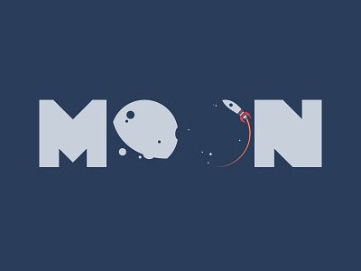 Rocket to the Moon brand identity branding logo design concept moon negative space rocket space type custom typography vector logomark logotype