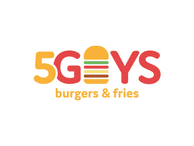 Five Guys Burgers & Fries branding burger challenge daily dailylogochallenge design five fries identity illustrator logo restaurant