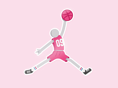 Air Dribbble dribbble dunk illustration playoff slam stick figure sticker sticker mule