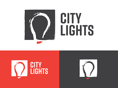 City Lights Concept branding bulb church event city grunge identity illustration light logo religion texture