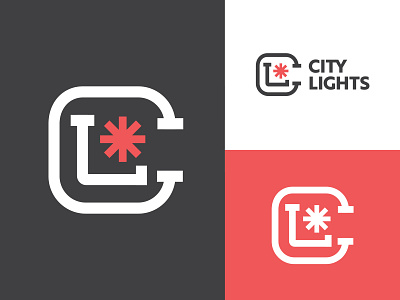 City Lights Concept 2 church city city branding cl identity illustration light logo monogram star sun