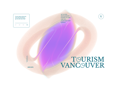 Tourism Vancouver 3d abstract art canada cinema 4d cinema4d design figma minimal spline splines typography ui ux vancouver vancouver island web