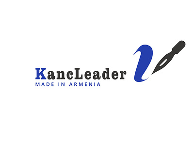 Logo Design KancLeader blue bold design graphic logo pattern write