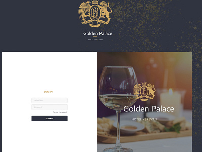 Admin Panel Golden Palace admin black blue color design golden logo ui ux