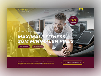 Fitpur Studio Webdesign Hero adobexd company fitness hero layout screendesign ui uiux ux webdesign wordpress xd