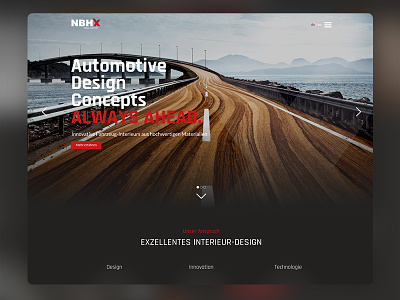 Automotive Interior Webdesign Hero adobexd automotive company hero layout screendesign ui uiux ux webdesign wordpress xd