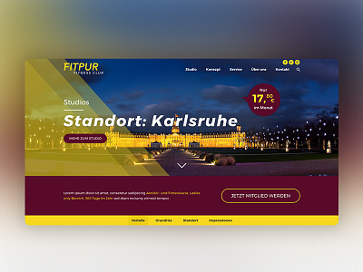 Fitpur Studio Karlsruhe Webdesign Hero adobexd company fitness hero layout screendesign ui uiux ux webdesign wordpress xd