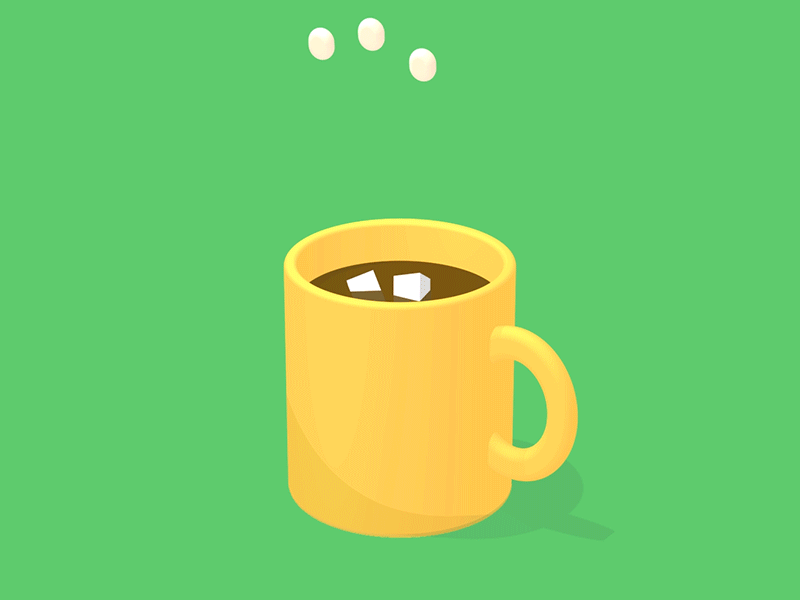 3D animated Tea Chocolate Coffee Icon Set