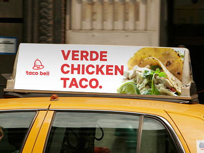 Taco Bell Taxi Ad ad banner fast food logo logomark mark rebrand taco taco bell taxi