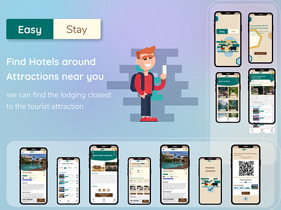 Easy Stay app art design homestay icon illustrator typography ui ux