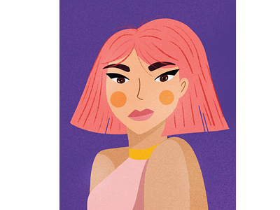 Pink Hair Gal design graphic design illustration procreate